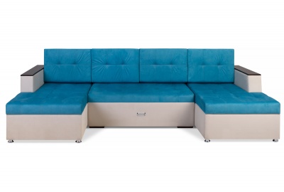 П-образный диван Микеланджело Blue (еврокнижка)