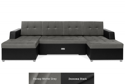 П-образный диван Микеланджело Grey (еврокнижка)